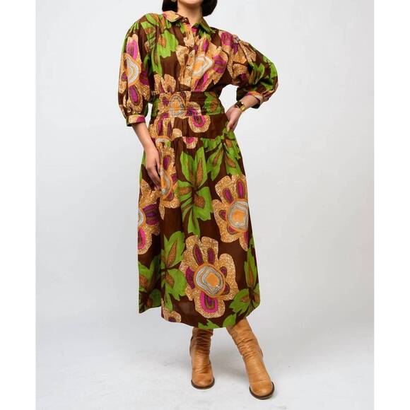 UNCLE FRANK Dresses & Skirts - NEW UNCLE FRANK big blooms midi dress in green